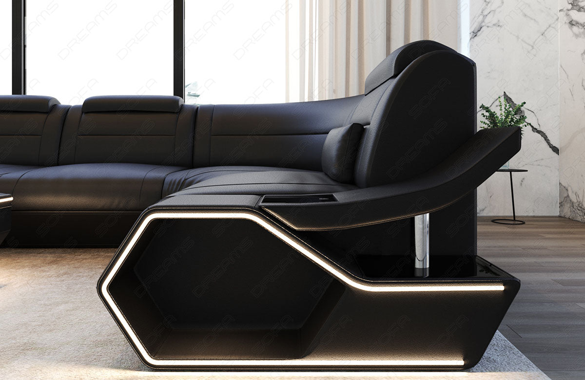 Toscano U-shaped leather living area – luxury & comfort