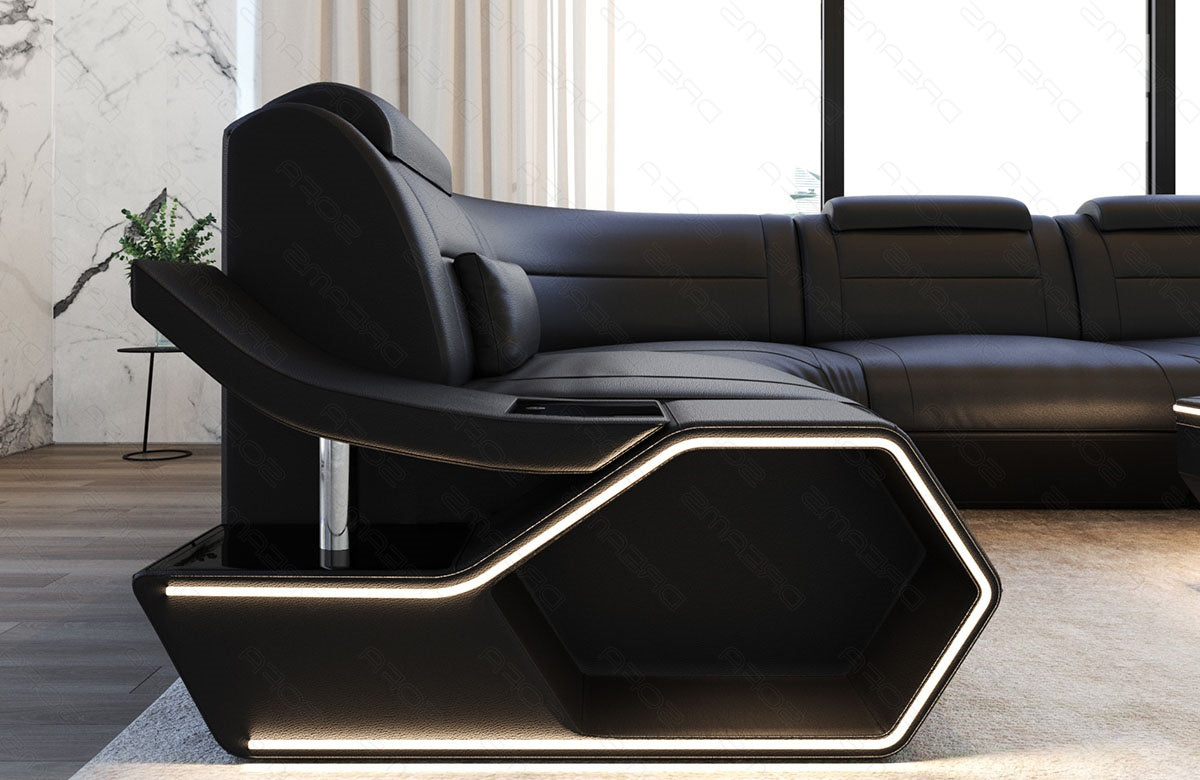 Toscano U-shaped leather living area – luxury & comfort