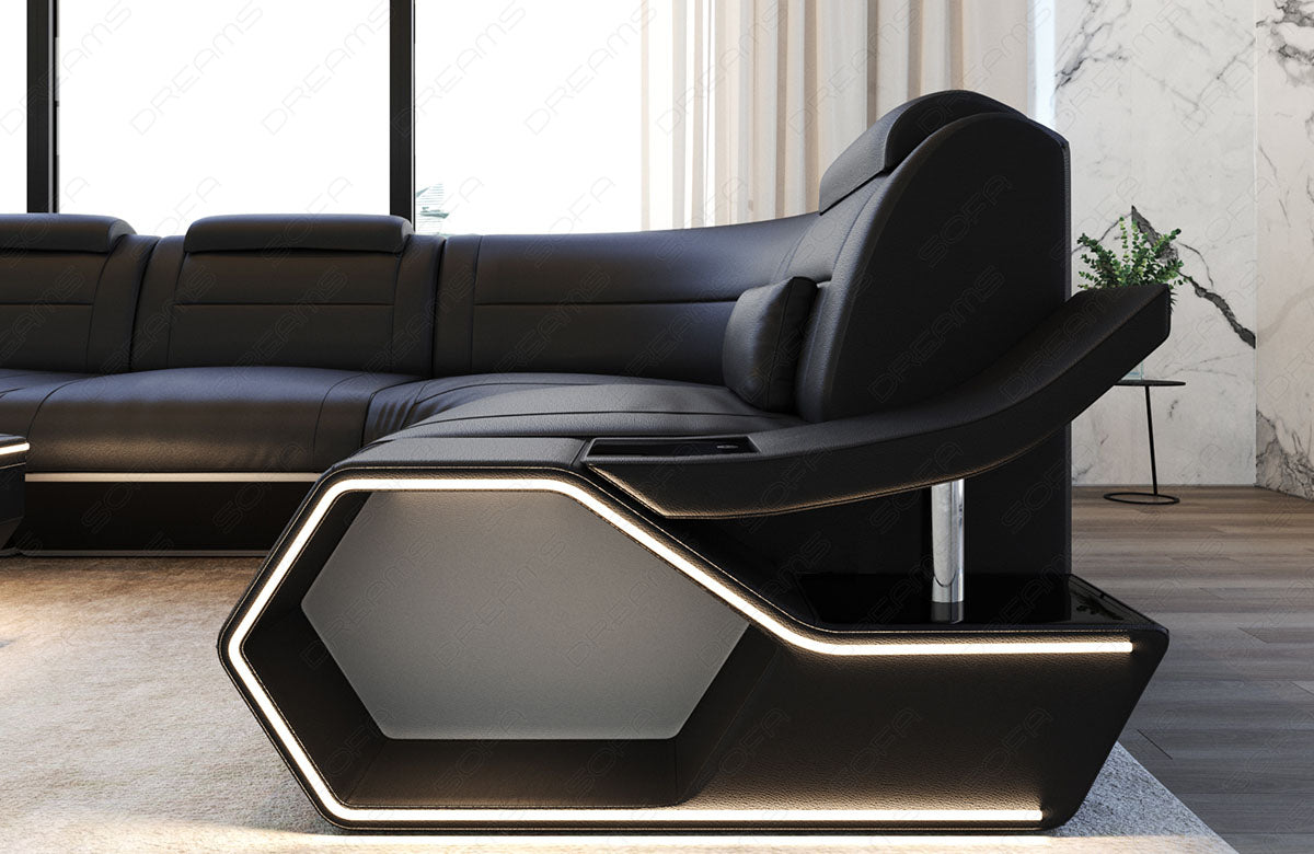 Toscano U-shaped leather living area – luxury & comfort