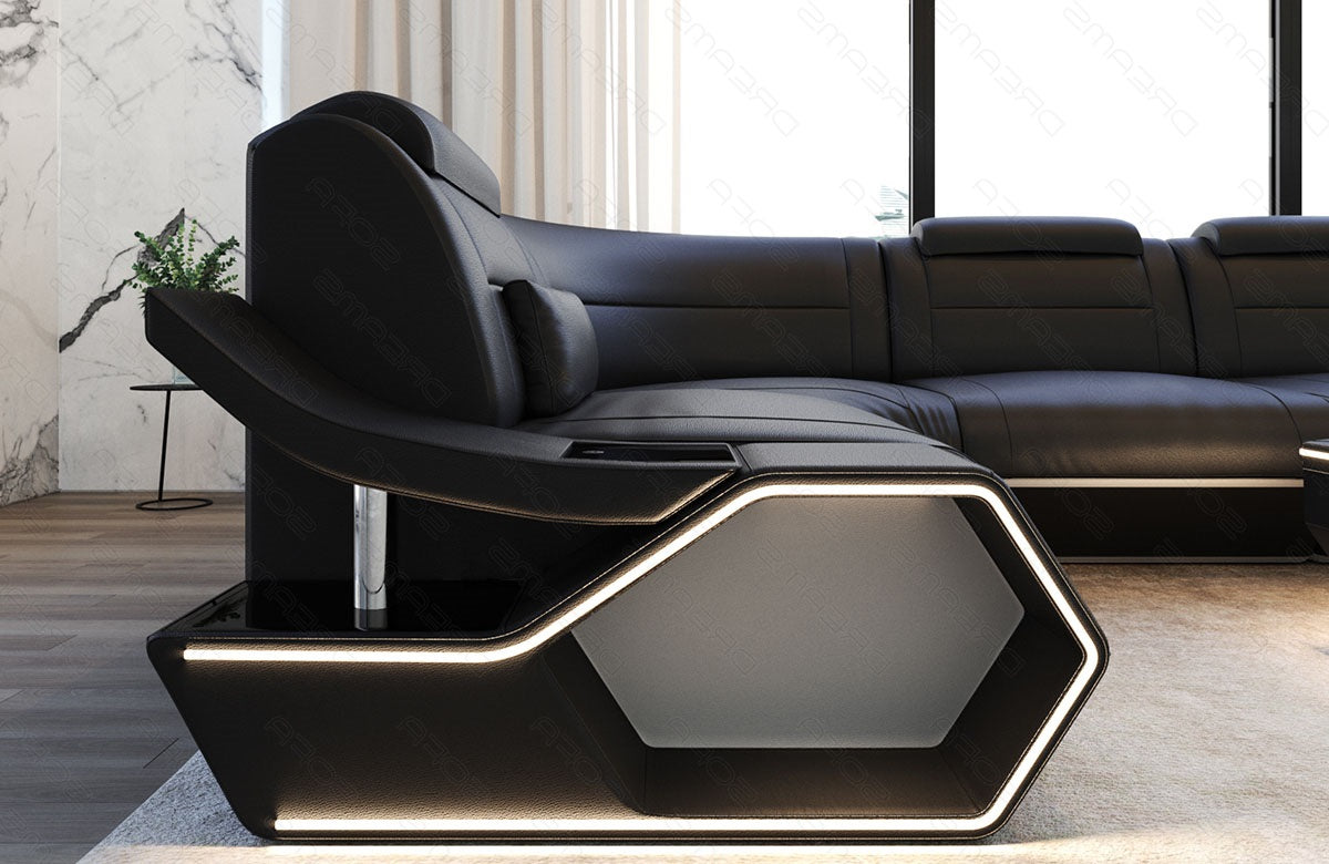 Toscano U-shaped leather living area – luxury & comfort