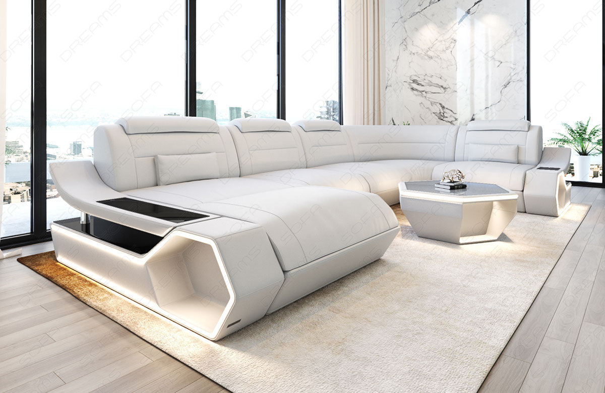 Toscano U-shaped leather living area – luxury & comfort