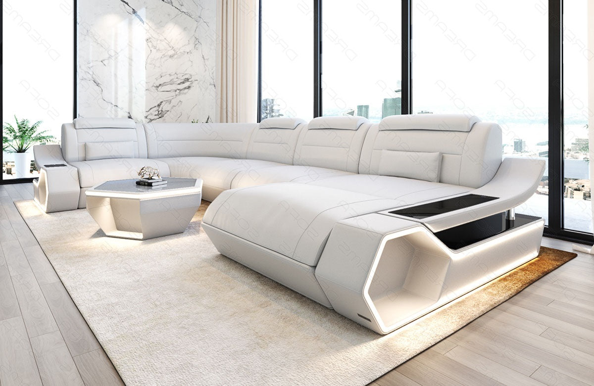 Toscano U-shaped leather living area – luxury & comfort