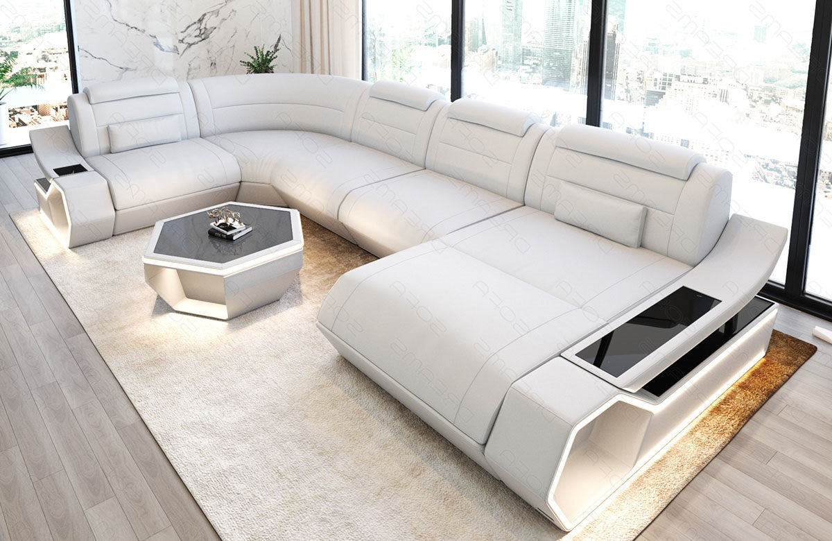 Toscano U-shaped leather living area – luxury & comfort