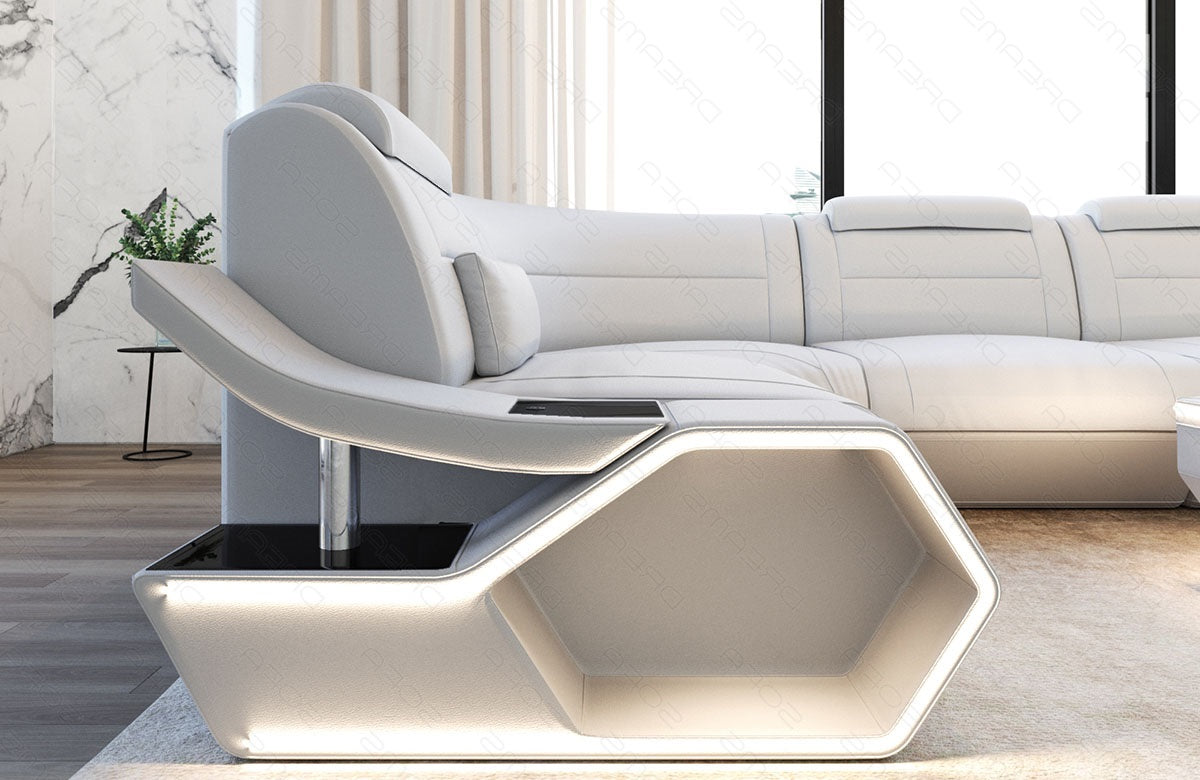 Toscano U-shaped leather living area – luxury & comfort