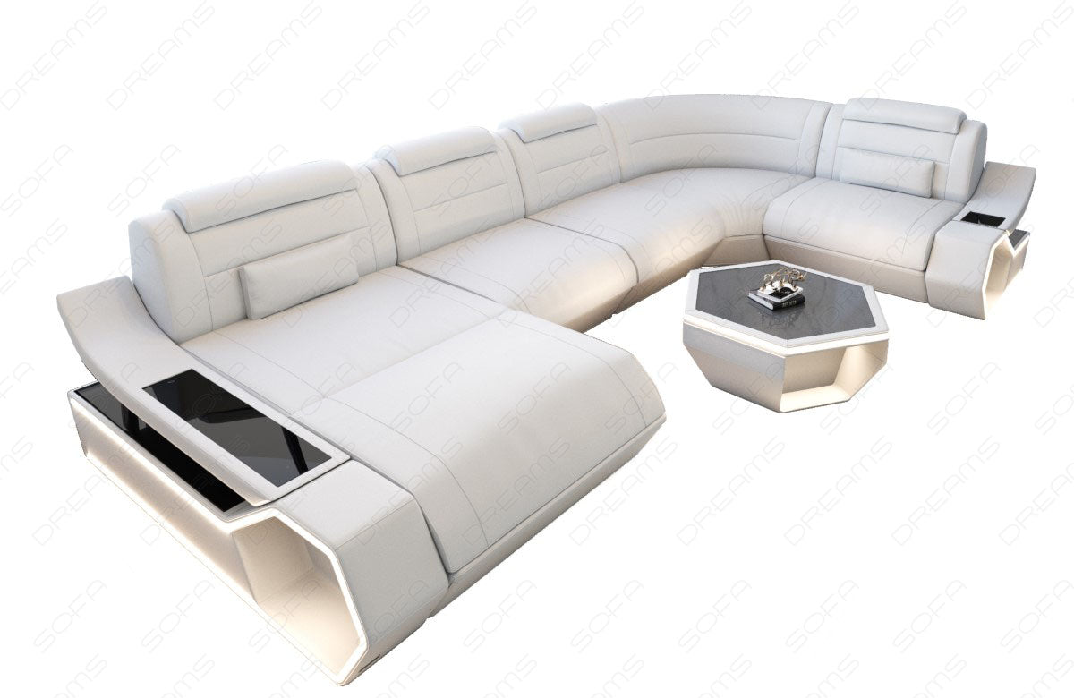 Toscano U-shaped leather living area – luxury & comfort