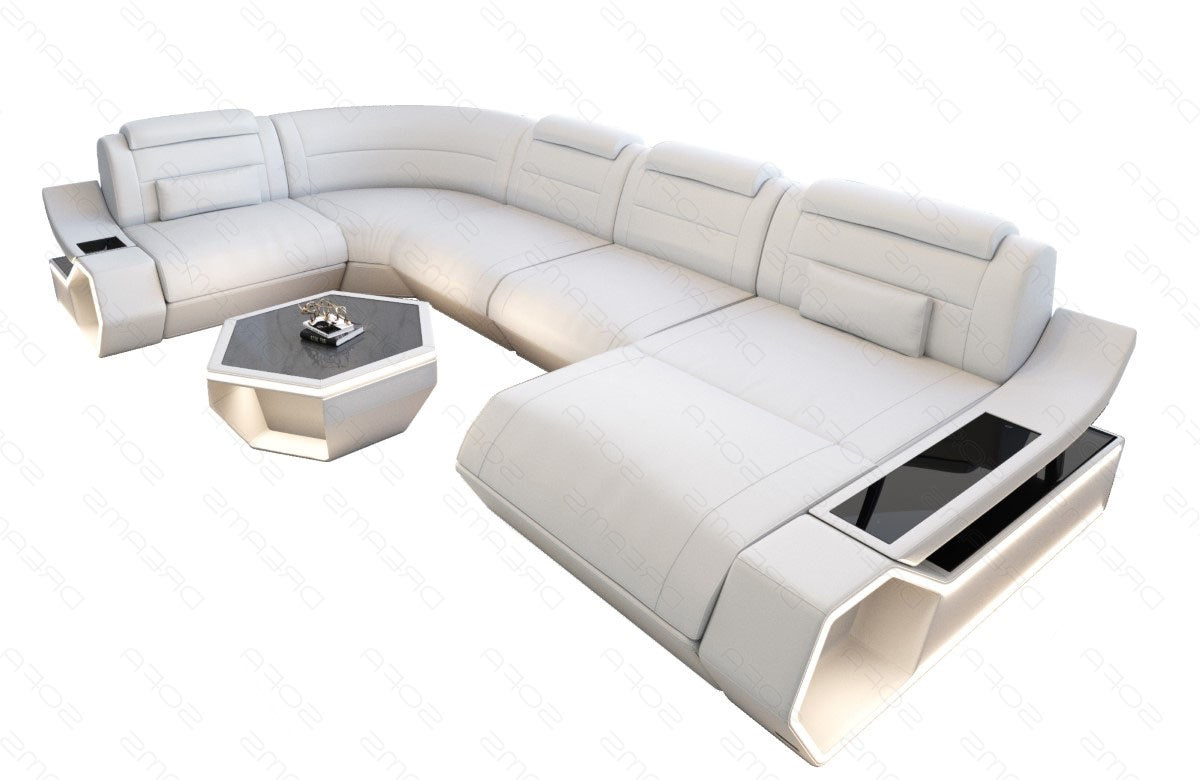 Toscano U-shaped leather living area – luxury & comfort