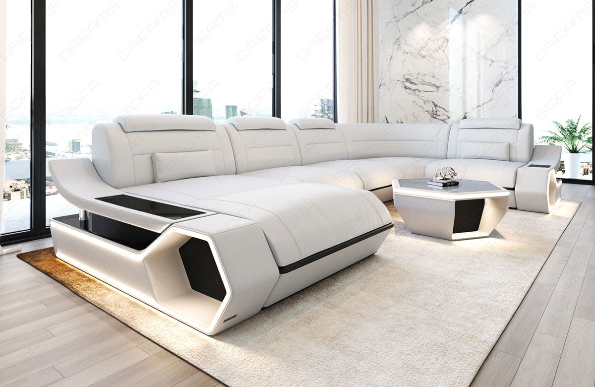 Toscano U-shaped leather living area – luxury & comfort