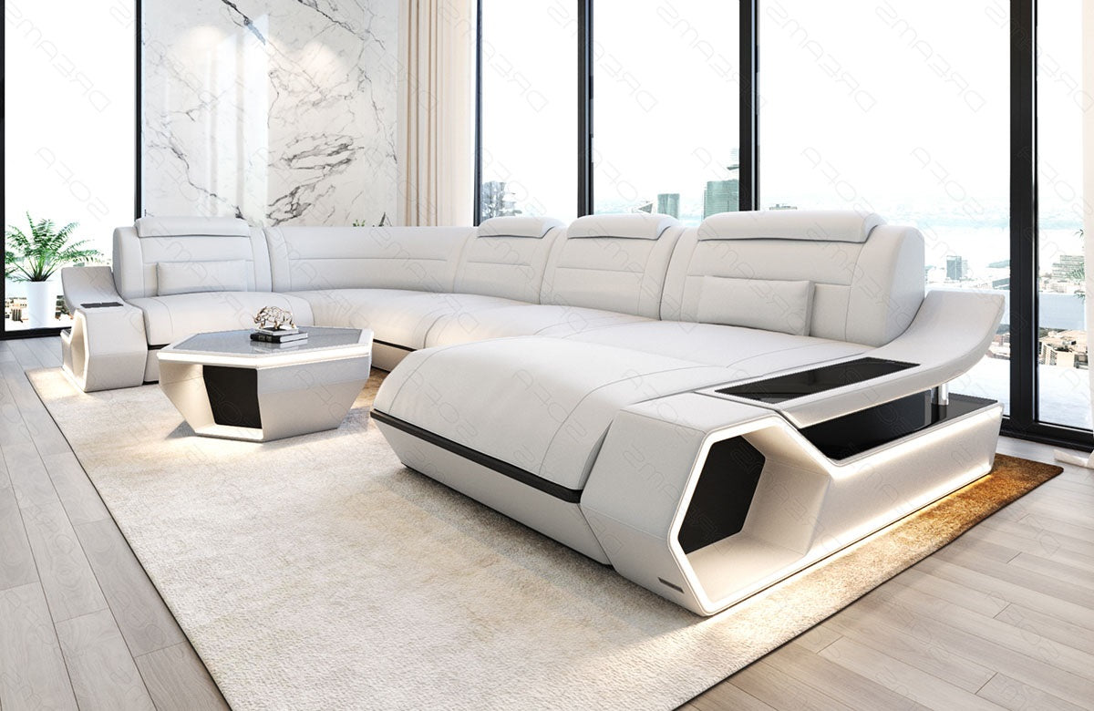 Toscano U-shaped leather living area – luxury & comfort
