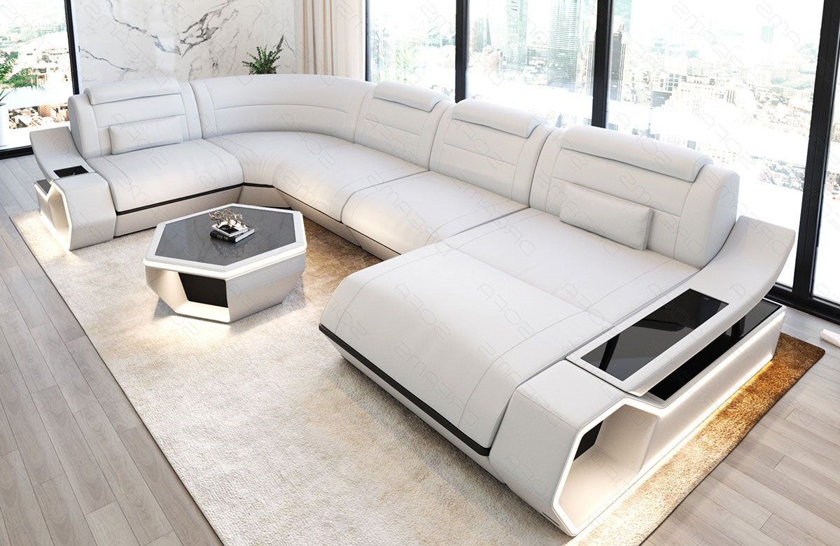Toscano U-shaped leather living area – luxury & comfort