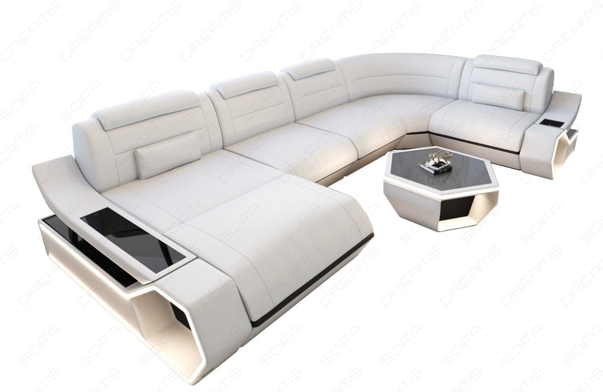 Toscano U-shaped leather living area – luxury & comfort