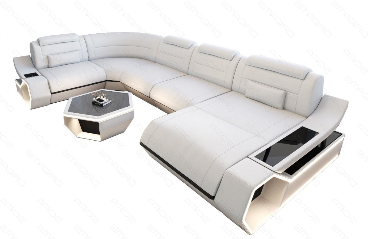 Toscano U-shaped leather living area – luxury & comfort