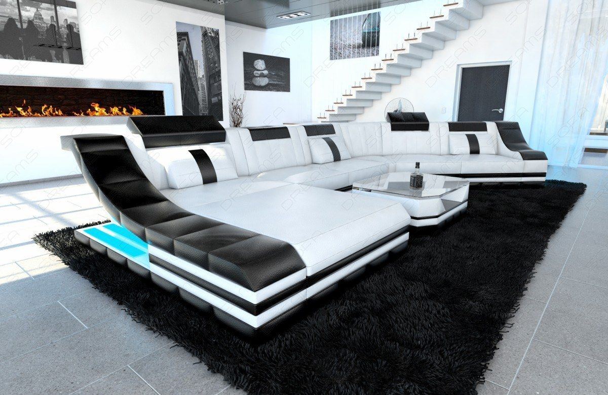 Sectional Temoni Cl Leather Sofa With Led