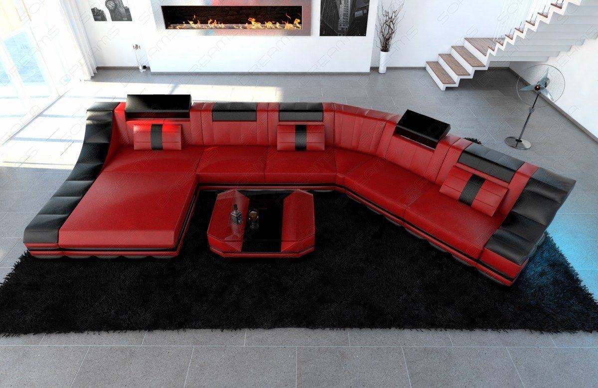 Sectional Temoni Cl Leather Sofa With Led