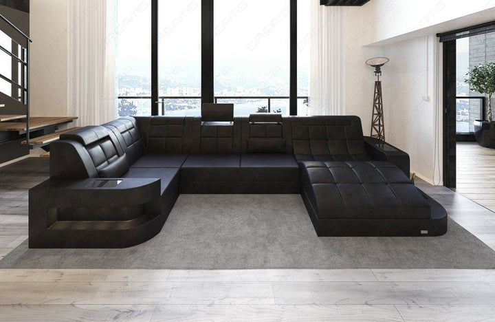 Sofa Wohnlandschaft Wave mit Beleuchtung in schwarz