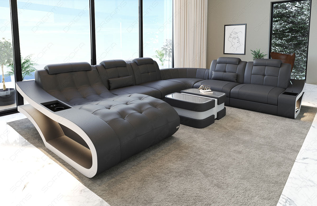 Leather Sectional Elegance Xxl
