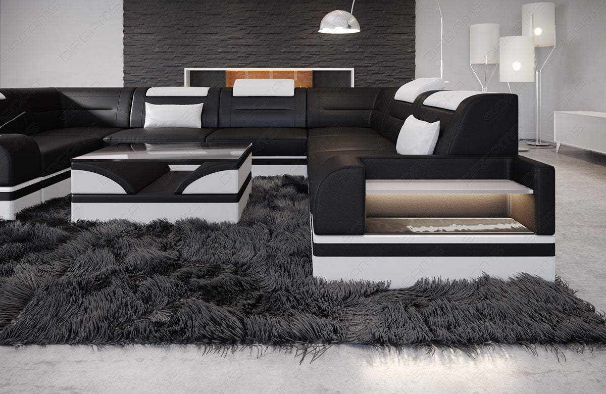 Mini U Shape Leather Sofa Travigo