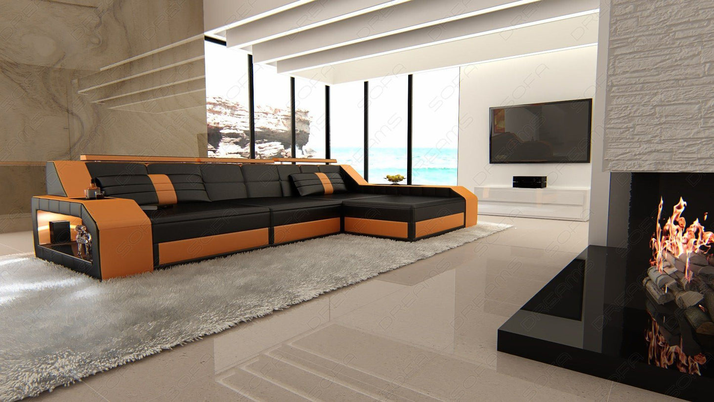 Corner Sofa Aroba Leather Sofa With Ottoman