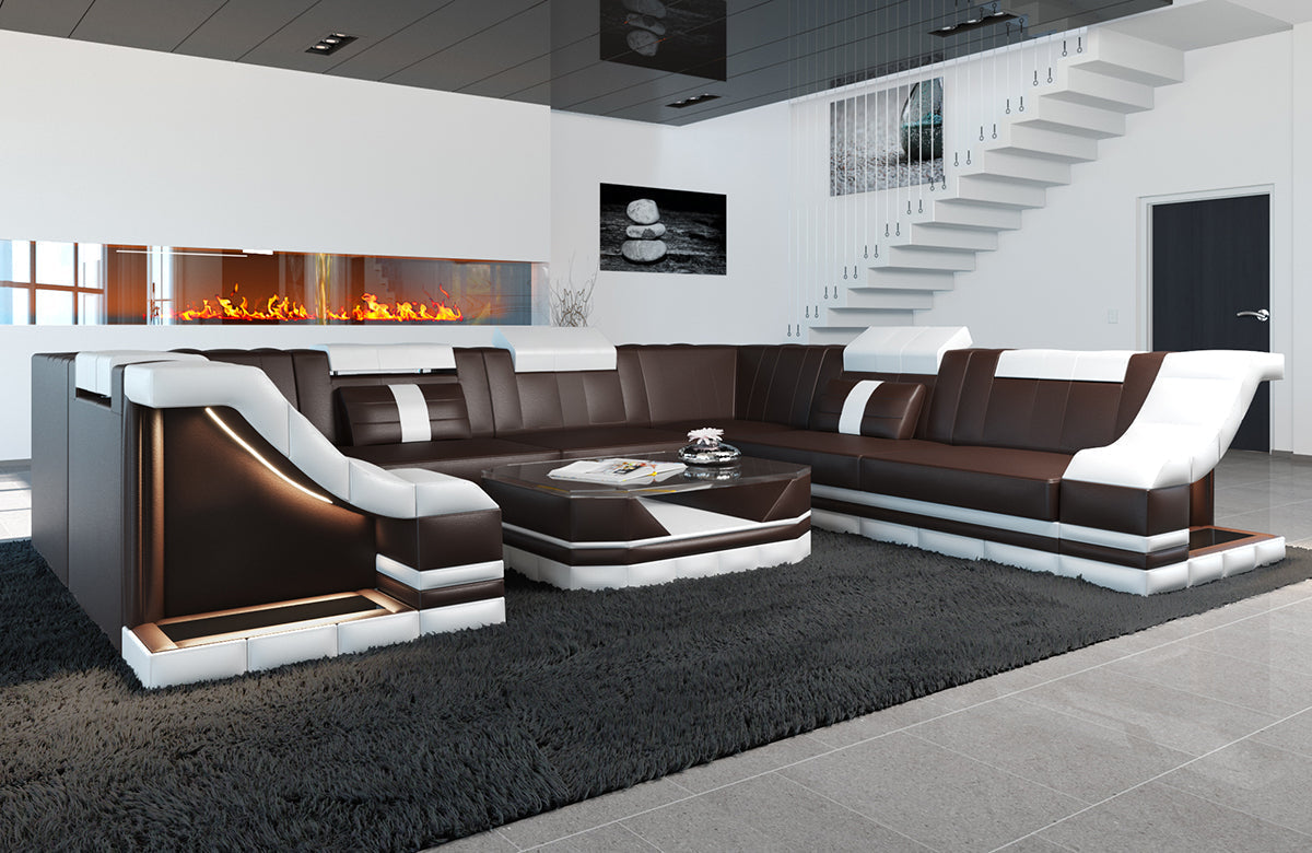 Sectional Nero Mini Leather Sofa
