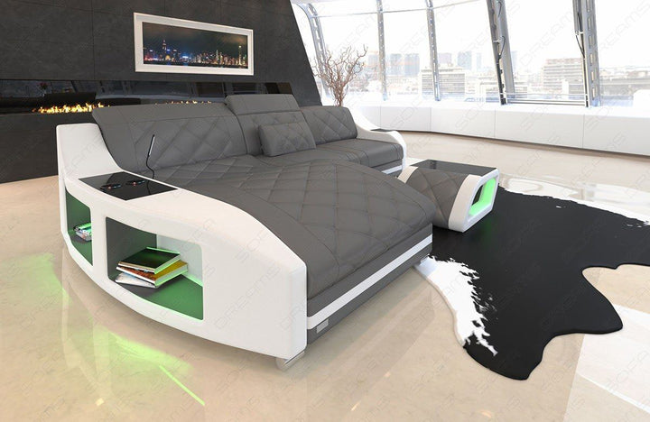 Luxus Couch Sofa Swing LED Beleuchtung in grau - weiss
