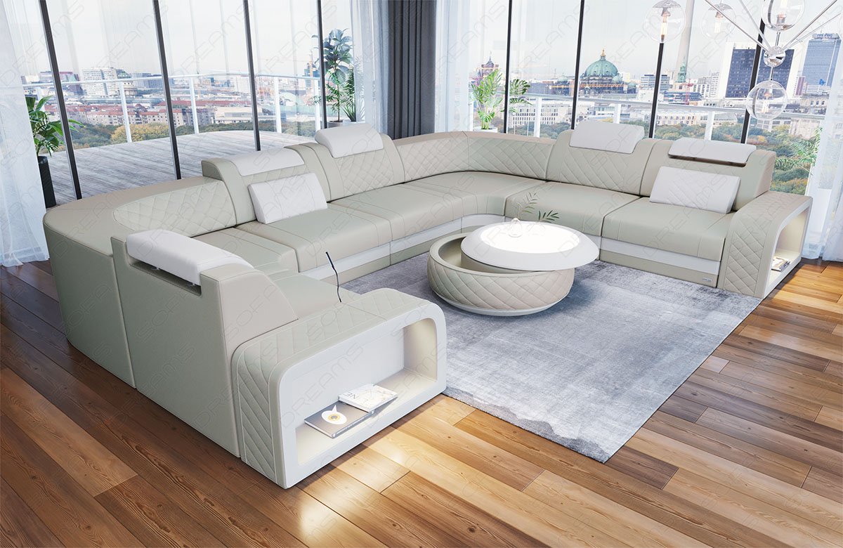 Mini U Shape Leather Sofa Forenza