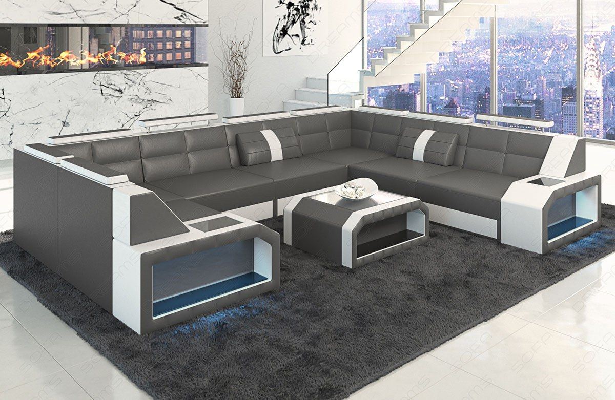 Leather Sofa Pesaro Mini U Shape