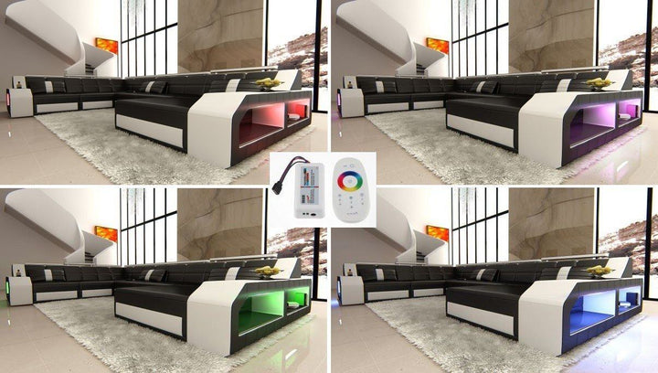 Detailbild der LED-Beleuchtung beim Sofa Arezzo