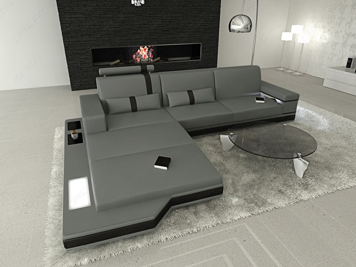 Corner Sofa Miranolo Leather Sofa With Ottoman