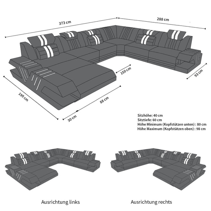 Abmessungen Sofa Venedig XXL