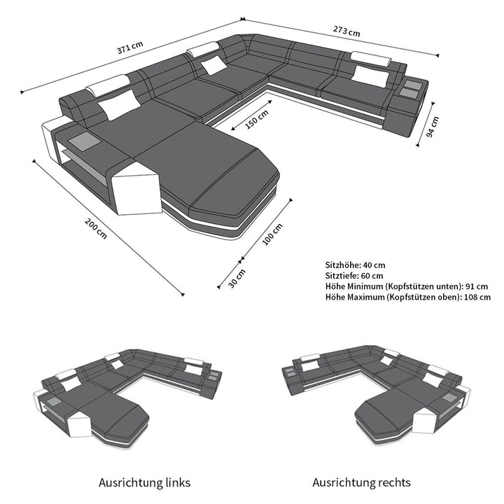 Abmessungen Sofa Prato XXL
