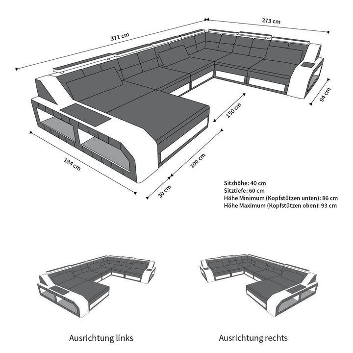 Abmessungen Sofa Matera XXL