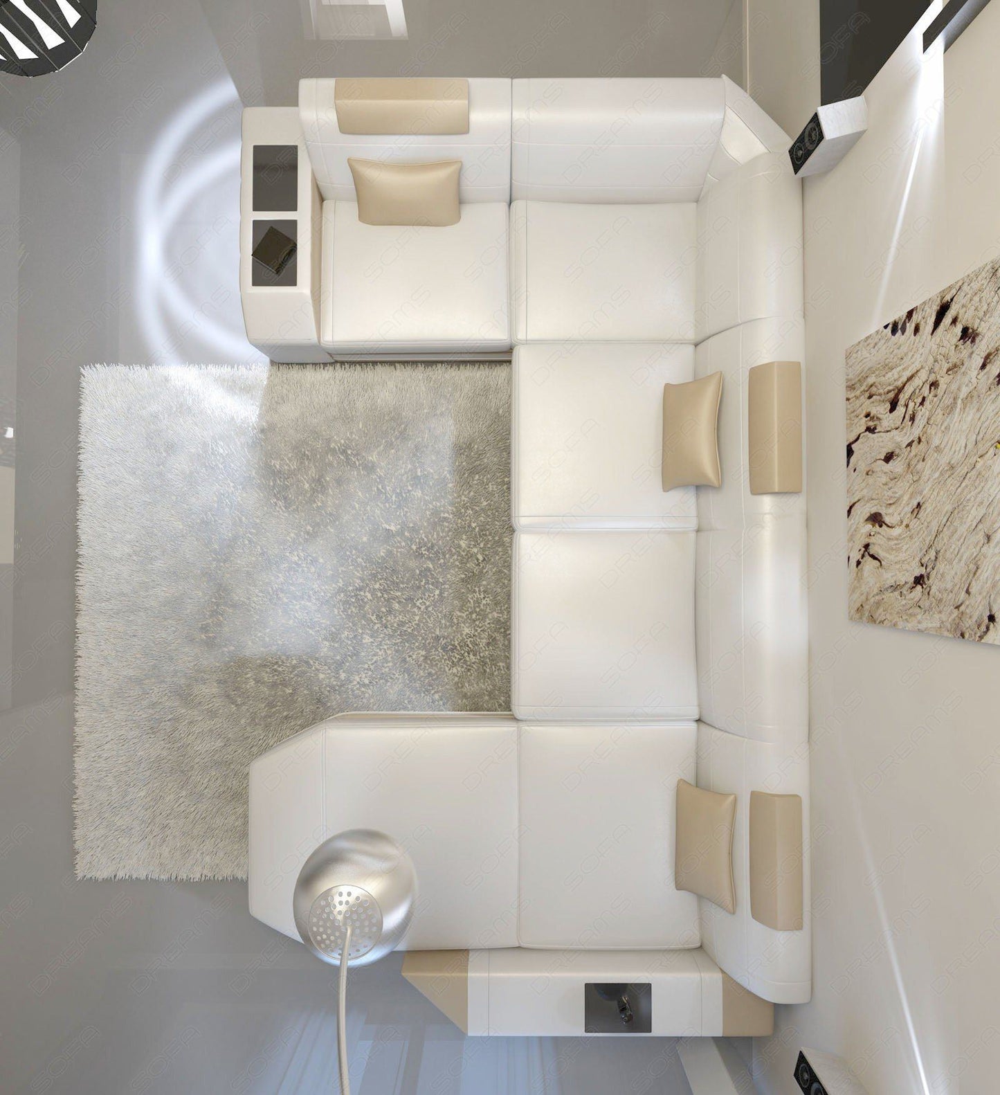 Presto Sectional As A U Shape With Light