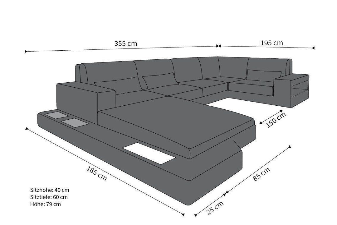 Abmessungen Poly Rattan Sofa Messana U Form
