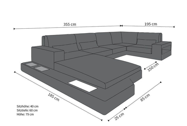 Abmessungen Poly Rattan Sofa Messana U Form