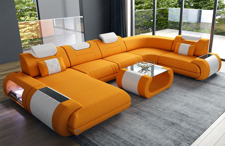Polster Wohnlandschaft Rimini U Form in apricot - Mineva16