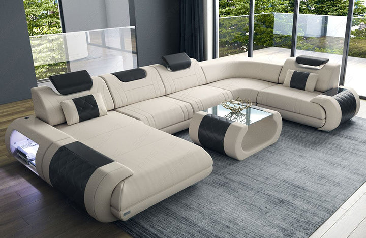 Polster Sofa Rimini U Form in elfenbein - Mineva1