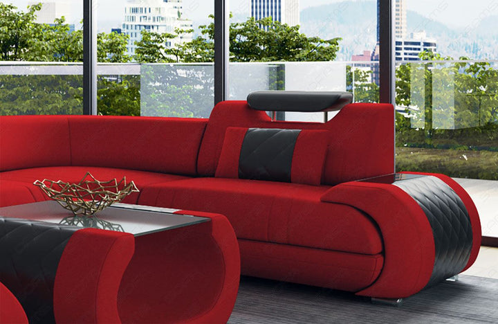 Polstersofa Rimini U Form in rot - Mineva20