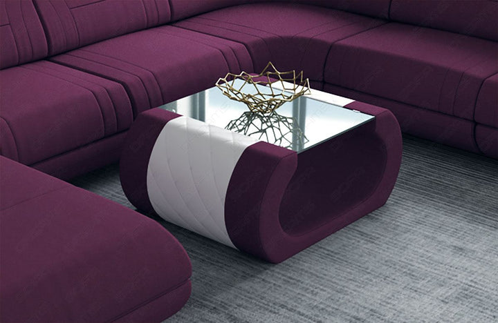 Stoff Couchtisch Rimini in lila - Mineva13 Mikrofaser Stoff