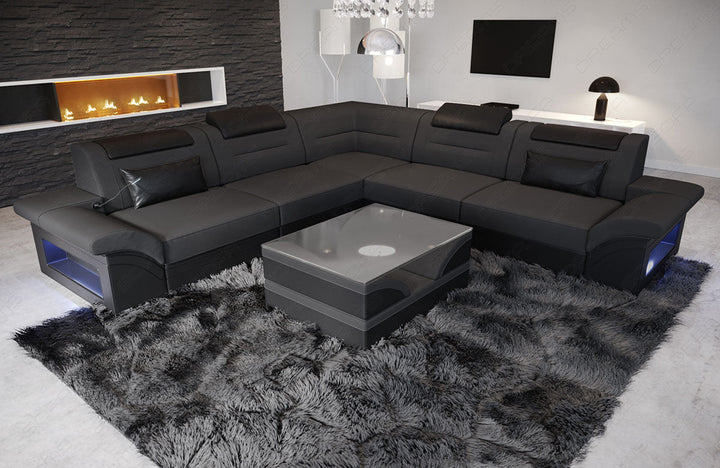 Mikrofaser Eckcouch Brianza L Form in dunkelgrau - Mineva8