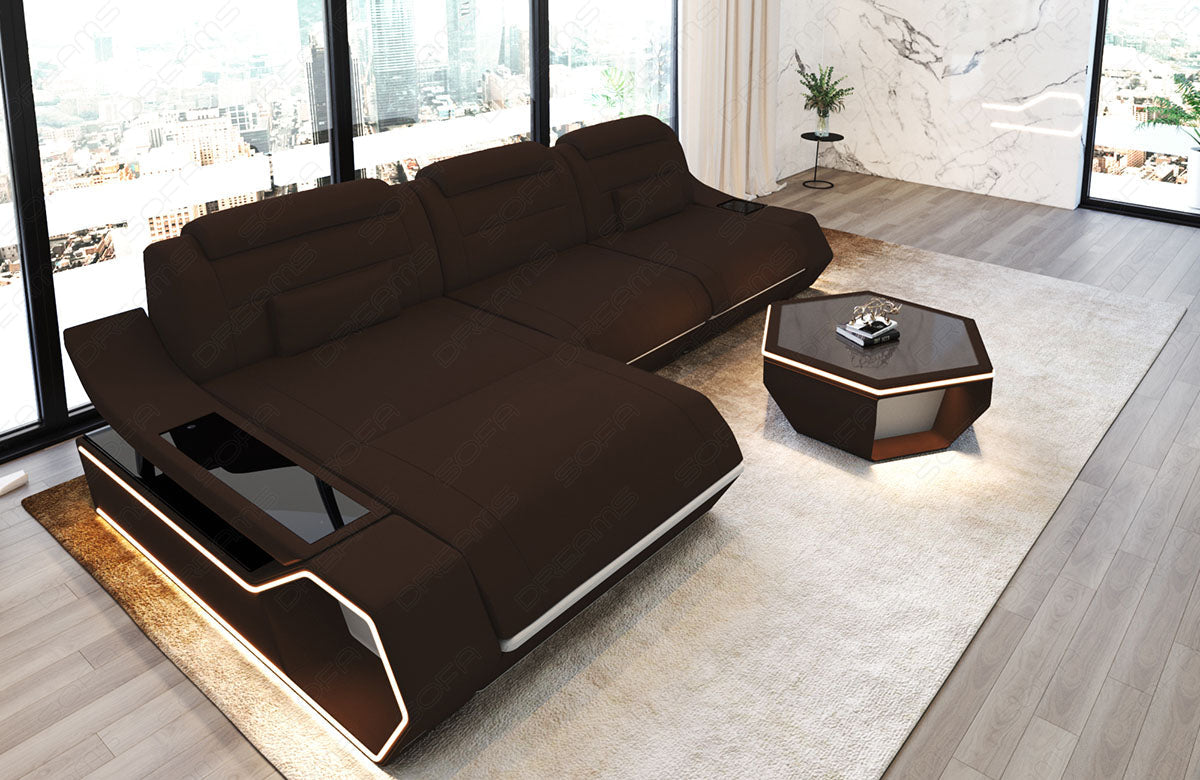 Toscano L-shaped corner sofa fabric