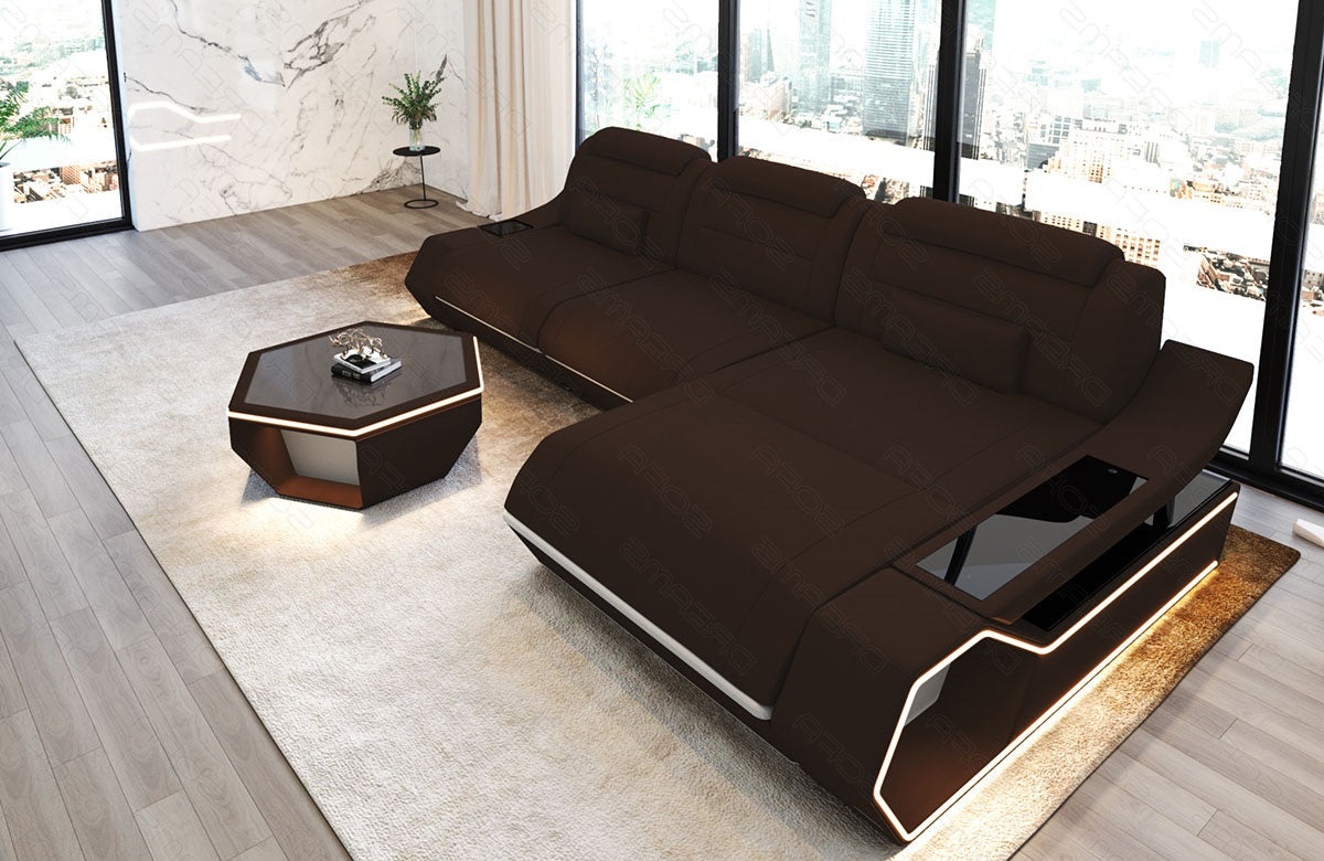 Toscano L-shaped corner sofa fabric