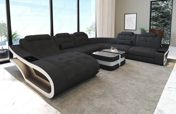 Mikrofaser Polster Wohnlandschaft Elegante XXL in dunkelgrau - Mineva8