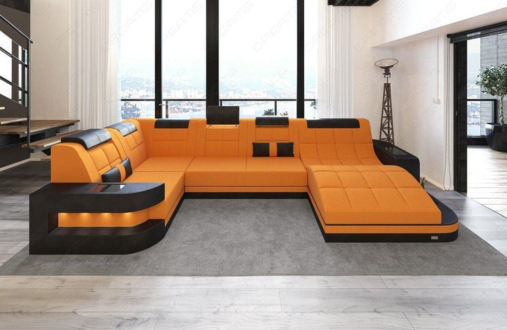 Stoff Wohnlandschaft Wave Mikrofaser in apricot - Mineva16