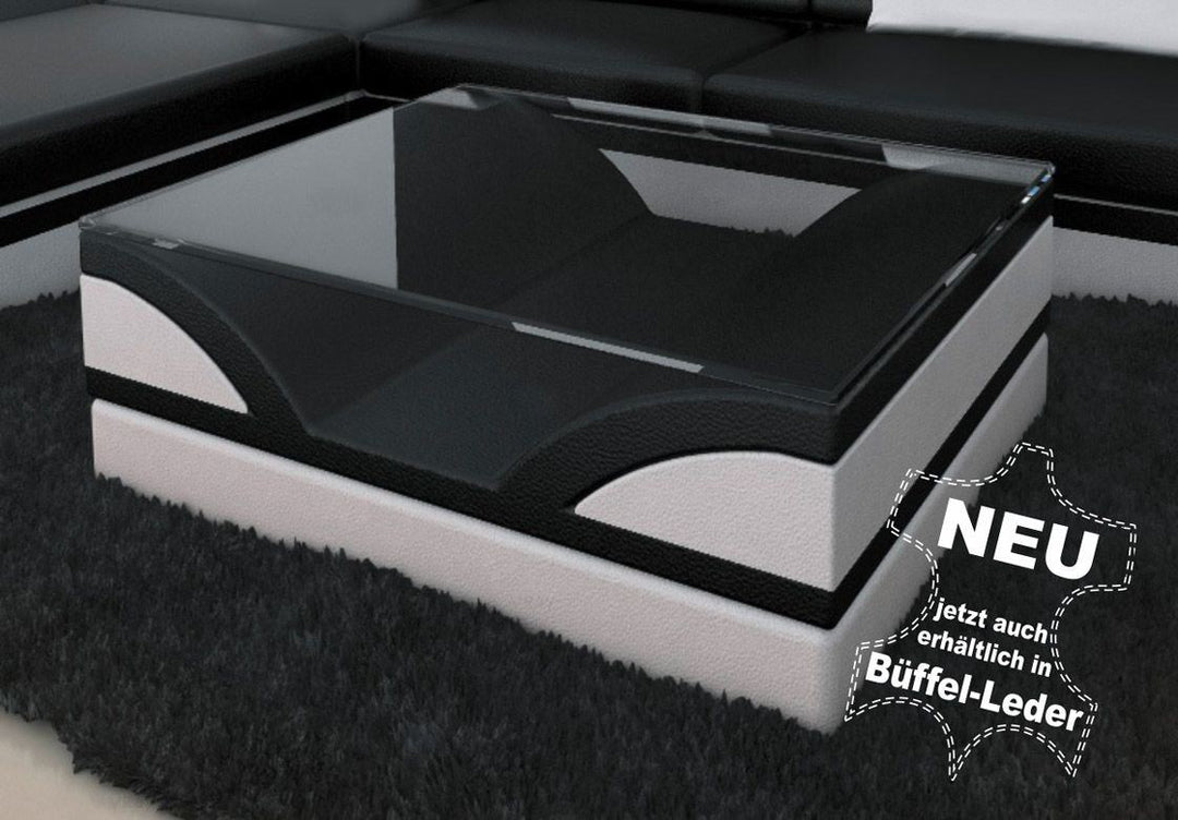 Designer Couchtisch Monza in BÃ¼ffelleder 