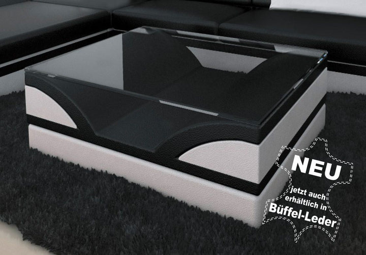 Designer Couchtisch Monza in BÃ¼ffelleder 