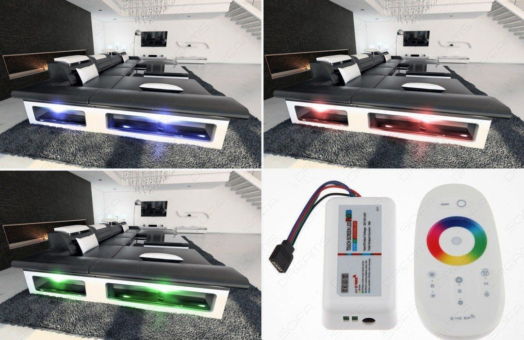 Detailbild der LED-Beleuchtung fÃ¼r das Sofa Parma