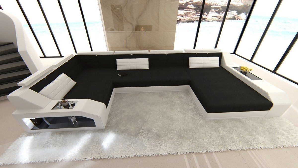 Fabric Sectional Aroba With Led And Usb