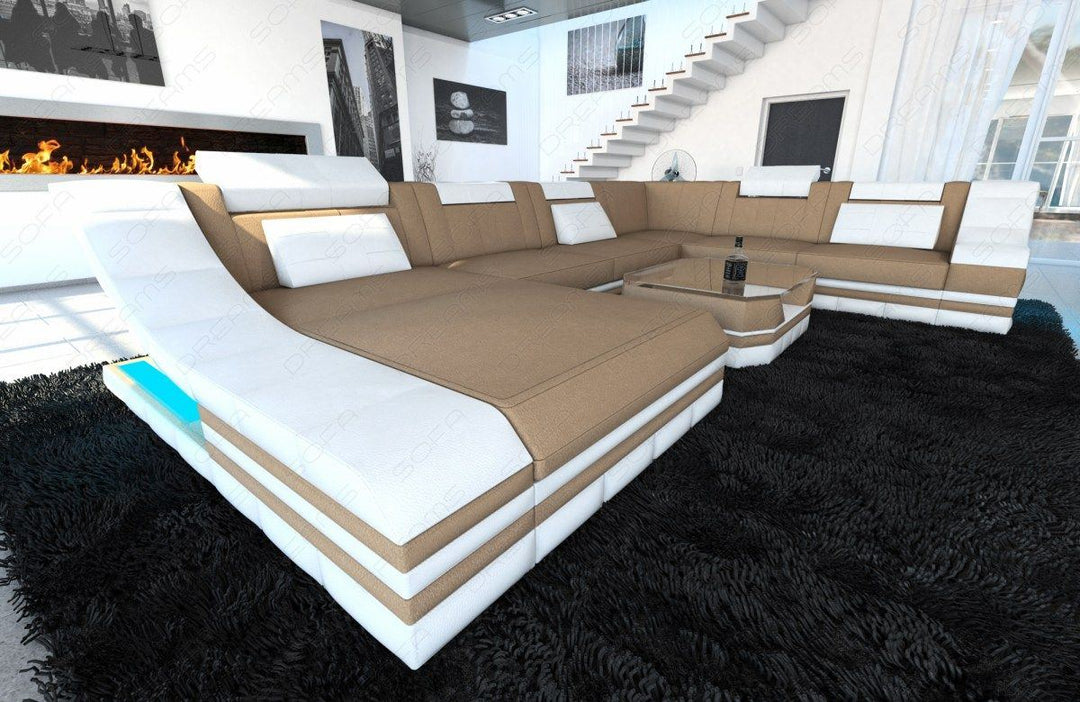 Polster Wohnlandschaft Turino XXL in cappuccino - Mineva6