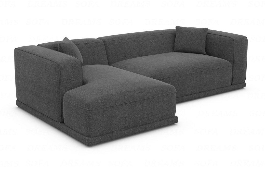Moderns Stoffsofa Merida L Form kurz mit Strukturstoff Bezug - Anthrazit
