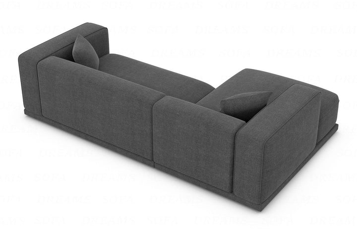 Moderns Stoffsofa Merida L Form kurz mit Strukturstoff Bezug - Anthrazit