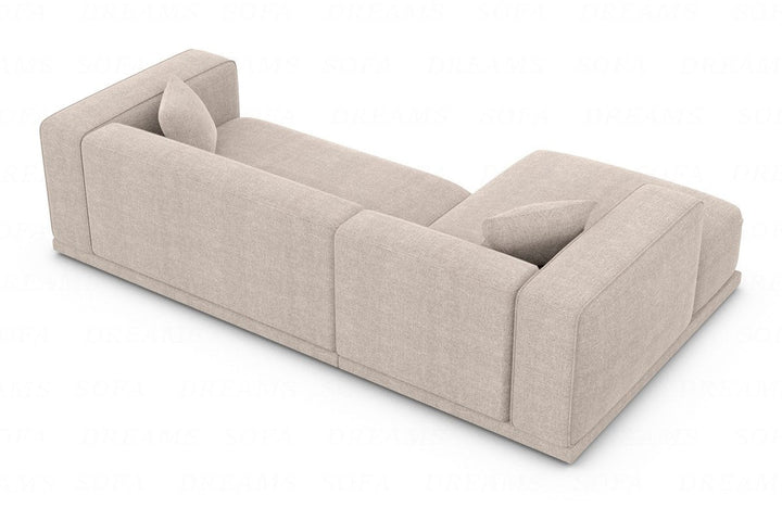 Moderns Stoffsofa Merida L Form kurz mit Strukturstoff Bezug - Beige